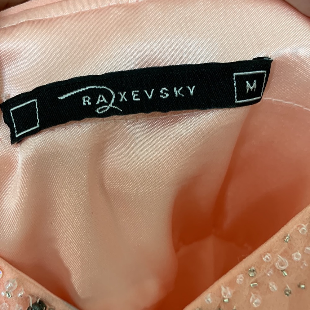 Vintage 100% silk peach chiffon dress. matching chiffon shawl M - Picture 14 of 16